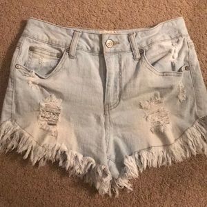 Slightly Distressed Jean Shorts